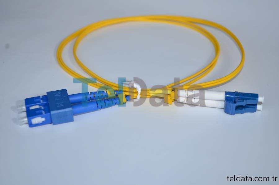 SC LC Fiber Patch Cord, Single Mode, Duplex, UPC 08