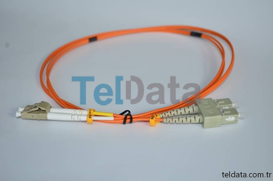 SC LC Fiber Patch Cord, MultiMode, Duplex, OM2 04
