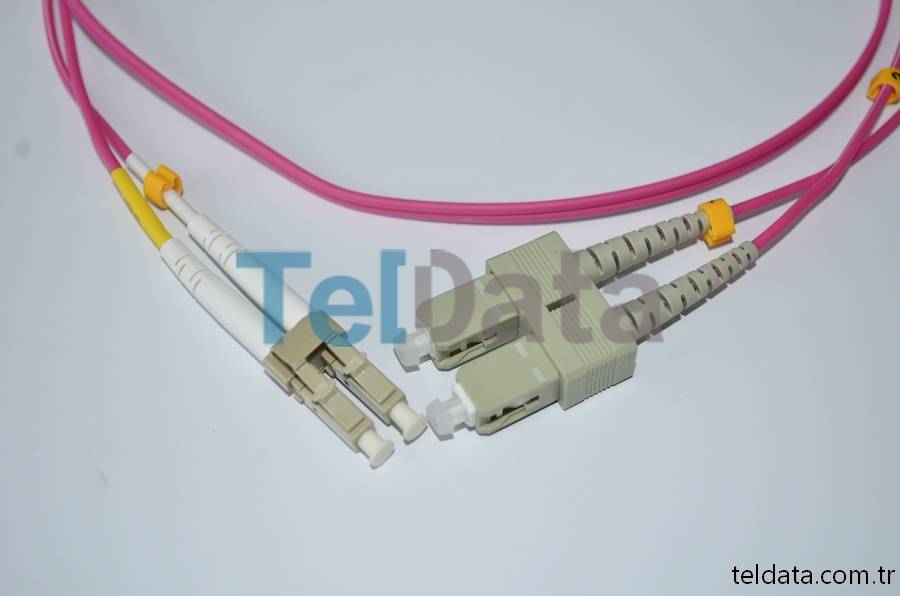SC LC Fiber Patch Cord, MultiMode, Duplex, OM4 02