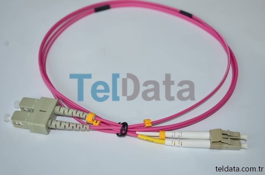 SC LC Fiber Patch Cord, MultiMode, Duplex, OM4 04